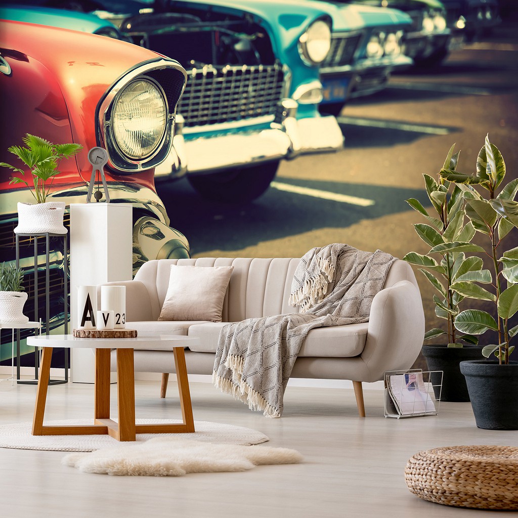 Флизелиновые фотообои 254x184 см Ретро машины (12705V4)+клей