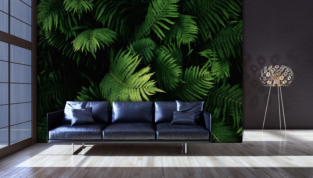 Флизелиновые фотообои в спальню 416x290 см 3Д Природа Листья Ботаника (12914VEXXXXL) +клей