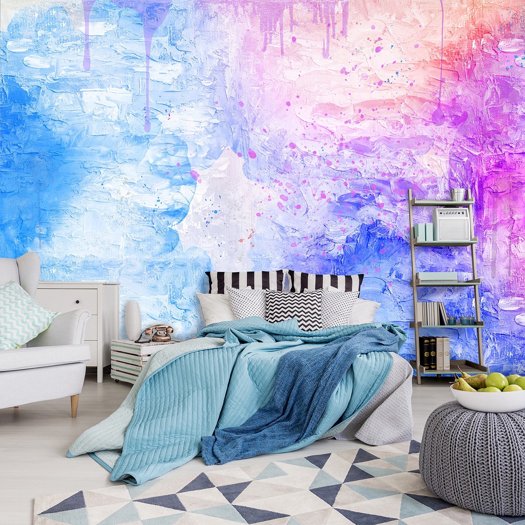 Флізелінові фотошпалери абстракція 416x290 см Мазки аквареллю фарбою (13006VEXXXXL) +клей