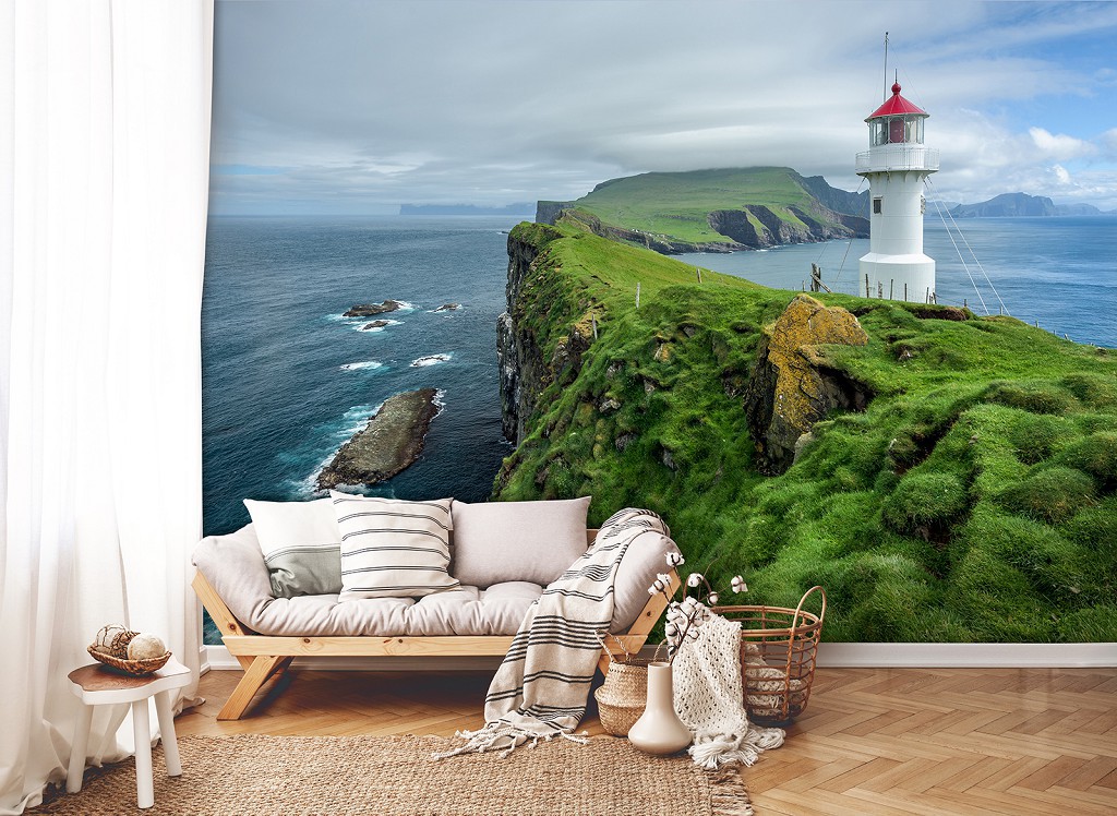 3D Флизелиновые фотообои лето море 416 x 290 см Маяк на берегу (13020VEXXXXL)+клей