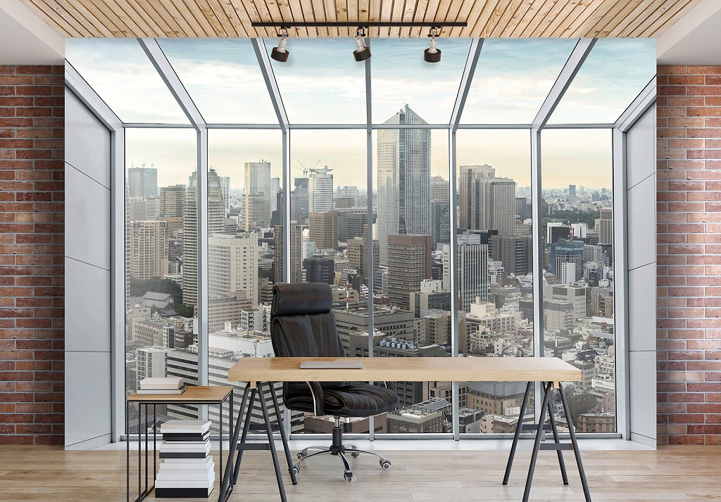 Обои города фото 368х254 см 3D Нью-Йорк - Вид из окна (13021P8)+клей