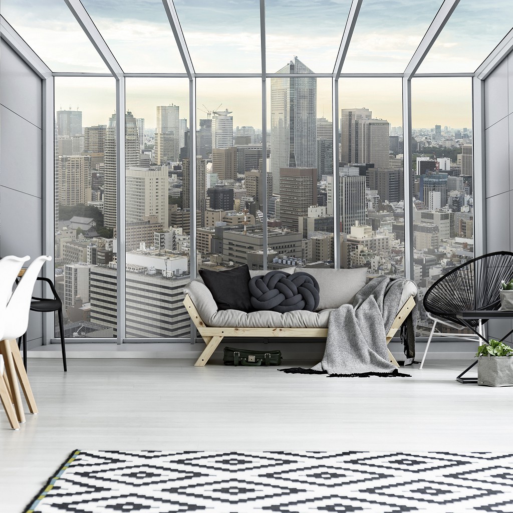 Флизелиновые фото обои 368 x 254 см 3D Город Нью-Йорк - Вид из окна (13021V8)+клей