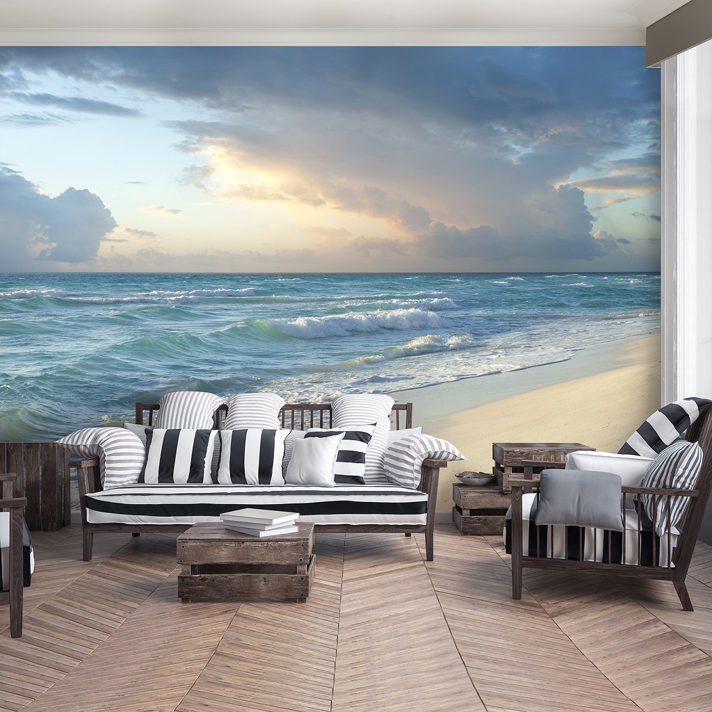 Флизелиновые фотообои море фото 3D 520 x 318 см Светлый пляж (13037VEXXXXXL)+клей