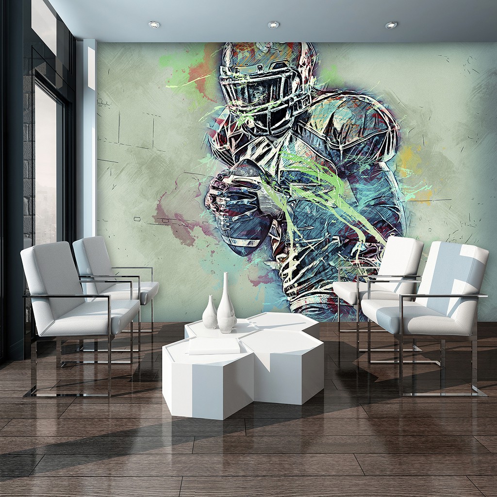 Флізелінові фотошпалери дитячі для хлопчиків 460x300 см Спортсмен – гравець в Американський футбол (13140V12) +клей