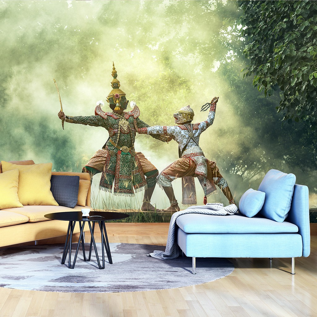 3D Флизелиновые фото обои 254 x 184 см Восточные воины в бою (13148V4)+клей