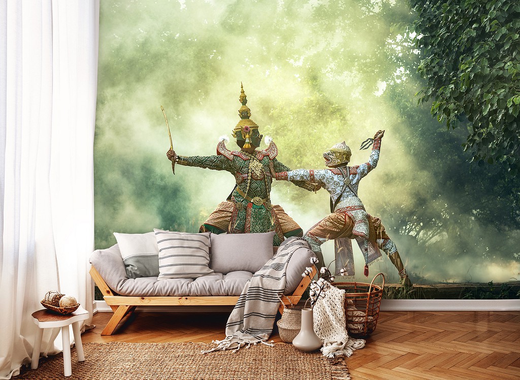 3D Фотообои флизелиновые 368 x 254 см Разное - Восточные воины в бою (13148V8)