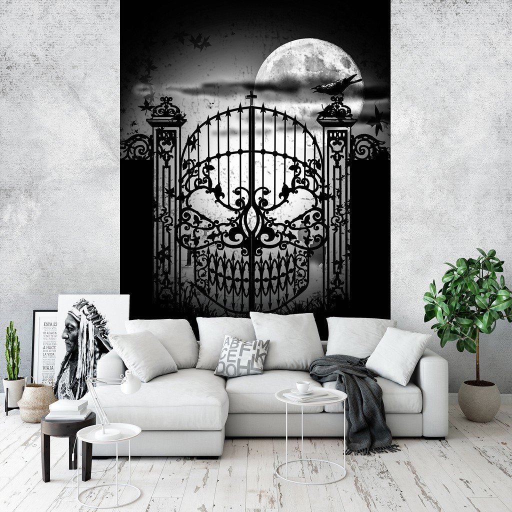 Флізелінові фотошпалери 184x254 см Ворота у вигляді черепа (13242V4A)+клей