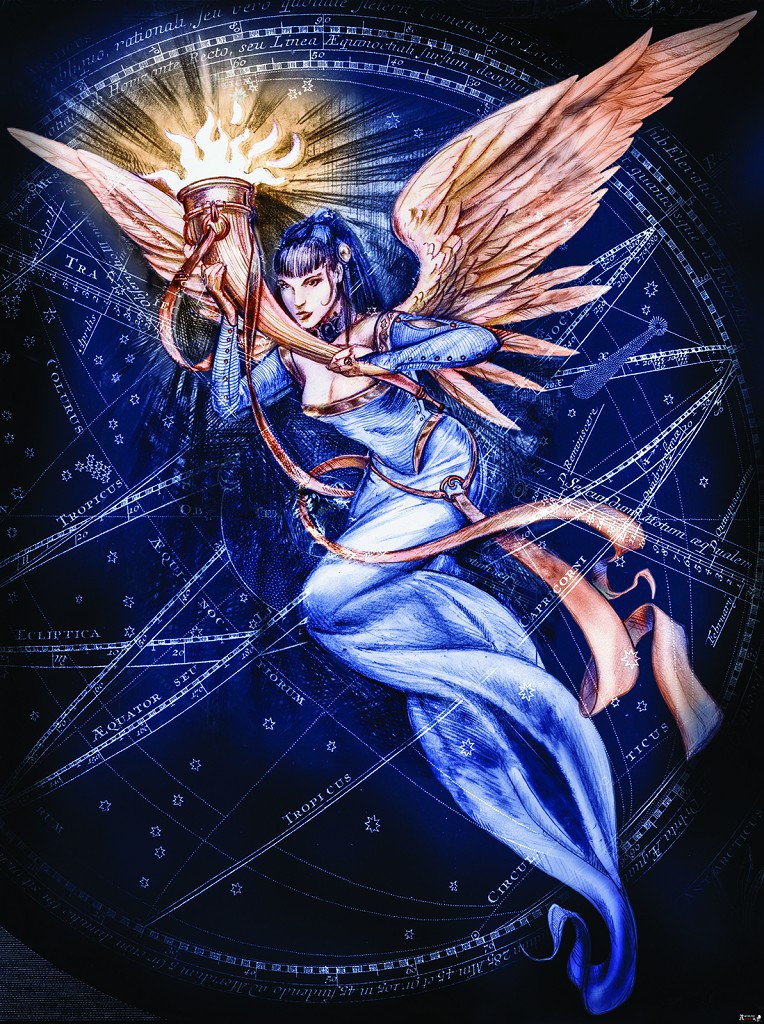 Флізелінові фотошпалери красиві 206x275 см Міфічні істоти - Ангел що несе вічний вогонь (13249VEA)+клей