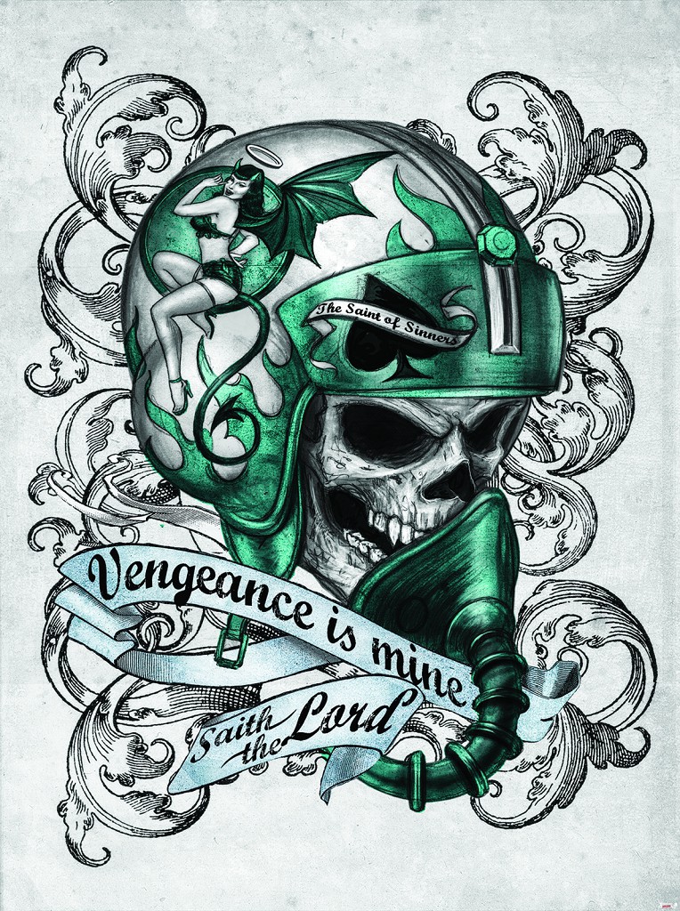 Флизелиновые фотообои ретро стиль 184 x 254 см Спорт - Посмертный гонщик(Vengance is mine) 2 (13265V4A)+клей