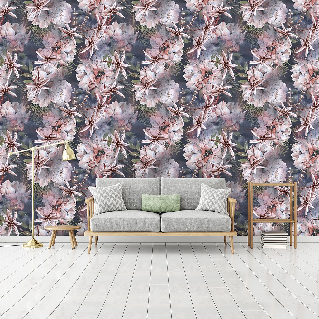 Флізелінові фото шпалери троянда 254x184 см Візерунок з великих кольорів що повторюється (13294V4)+клей