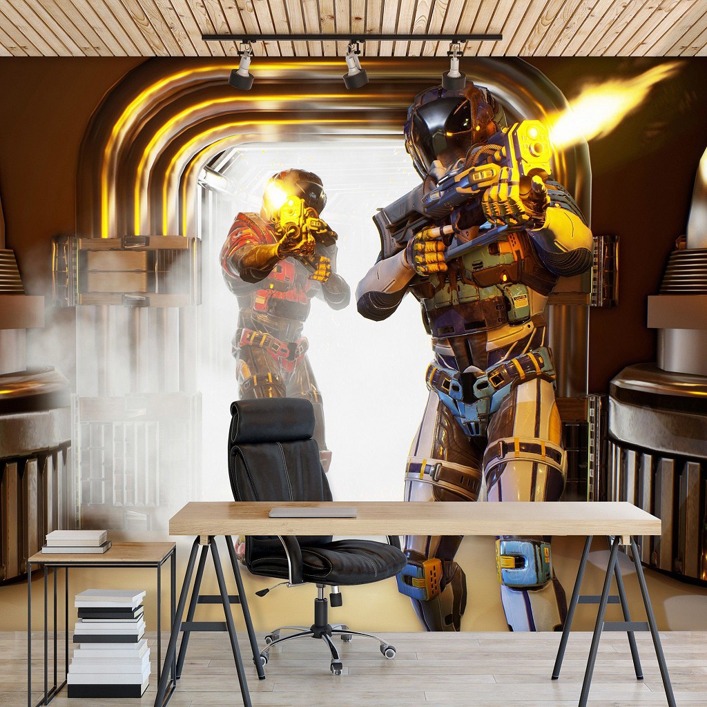 Фото обои космос для комнаты 368 x 254 см Солдаты - Космические рейнджеры (13327P8)+клей