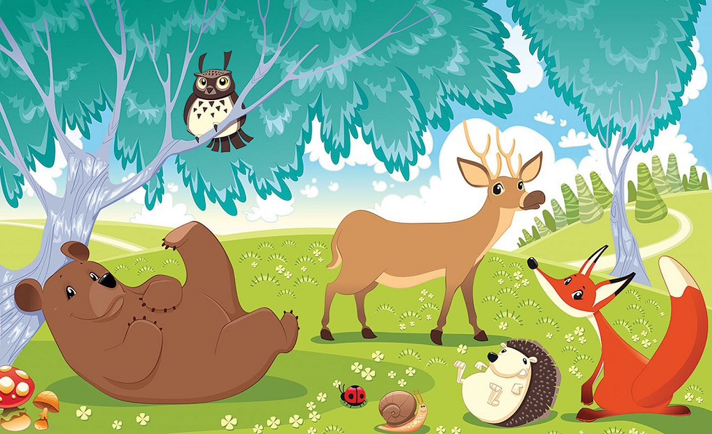 Флизелиновые фотообои 368x254 см Животные Мальчики Девочки Дети (1332V8)+клей