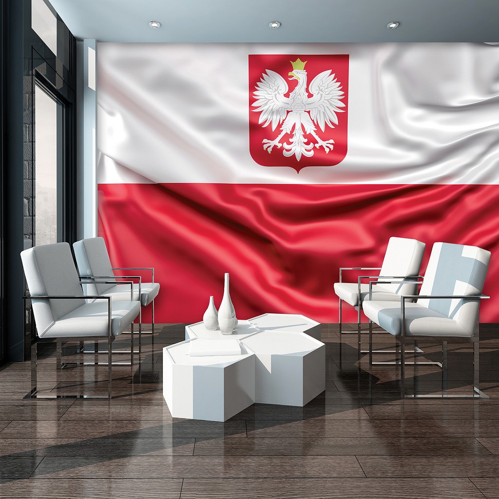 Світлі флізелінові 3д фотошпалери 520x318 см Польський прапор (13478VEXXXXXL) +клей