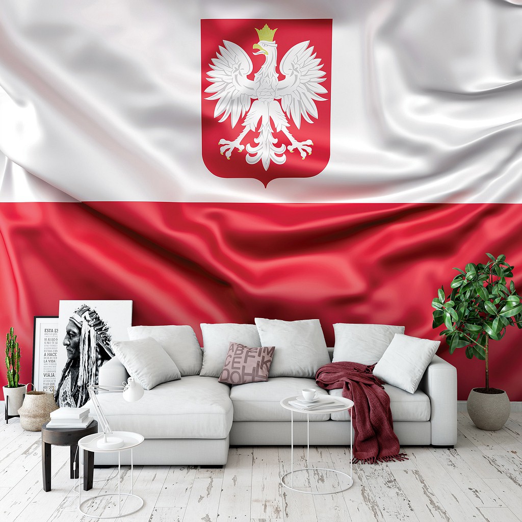 Флизелиновые 3д фотообои 416x254 см Польский флаг (13478VEXXXL) +клей