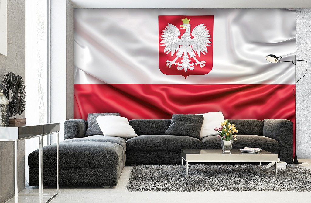 Флизелиновые 3д фотообои 416x290 см Польский флаг (13478VEXXXXL) +клей