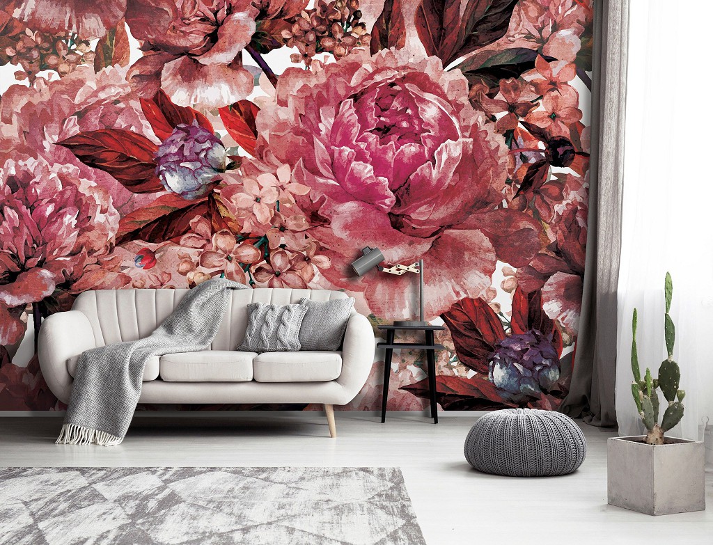 Флізелінові червоні фотошпалери кохання 312x219 см Квіткове Мистецтво (13529VEXXL) +клей