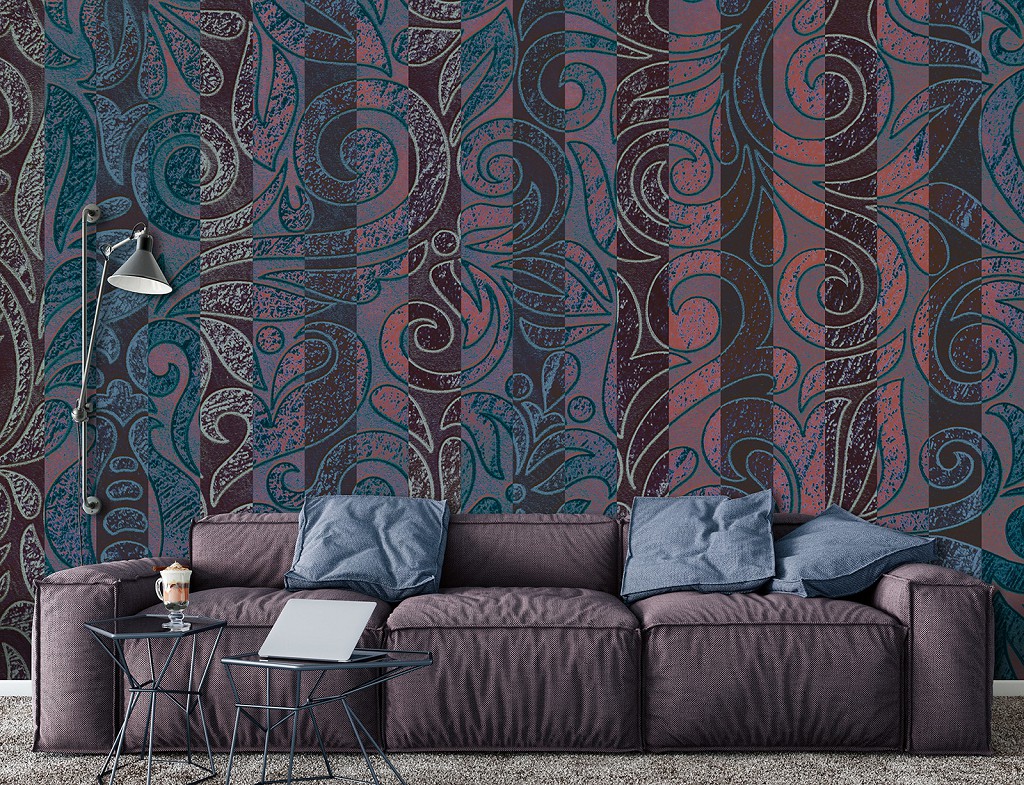 Флизелиновые фотообои восточный стиль 254x184 см Орнамент в вертикальную полоску (13539V4)+клей