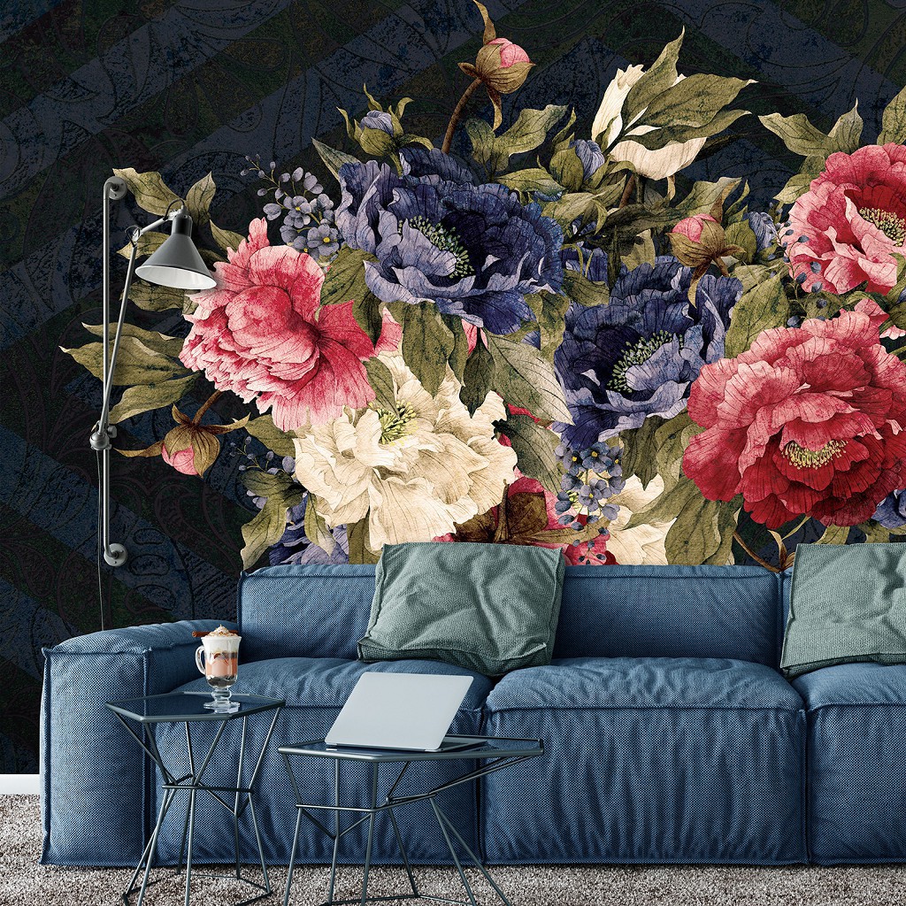 Флізелінові фото шпалери 254 x 184 см Чарівний букет яскравих квітів (13541V4)+клей