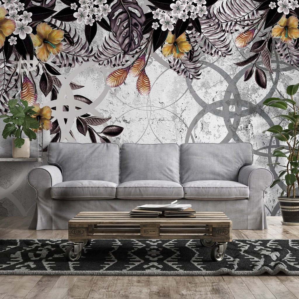 Флизелиновые фотообои фото Орнаменты Цветы Ар-деко Структура (13581V)+клей