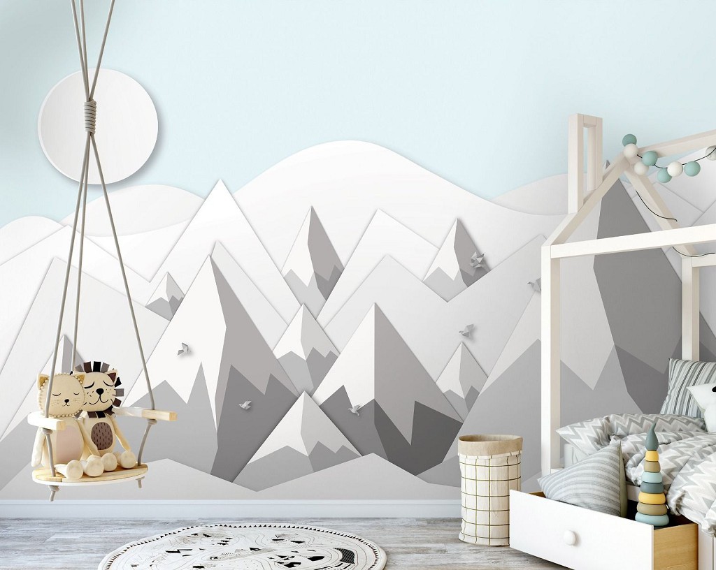 Флізелінові фотошпалери сніг скандинавські гори 520x318 см Дитячий краєвид (13605VEXXXXXL) +клей