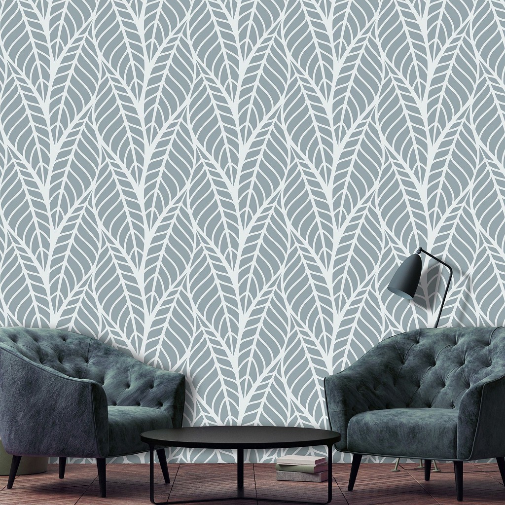 Флізелінові фотошпалери фото 520x318 см Ажурні листочки у сірому кольорі (13680VEXXXXXL) +клей