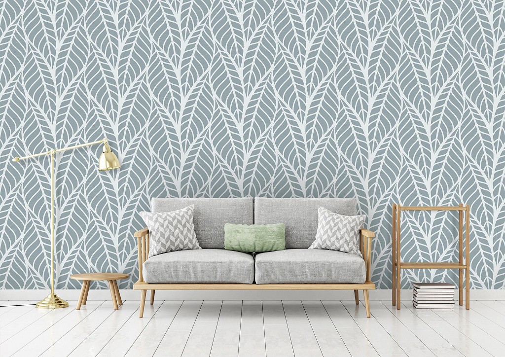 Флизелиновые фотообои 460x300 см Ажурные листочки в сером цвете (13680V12) +клей