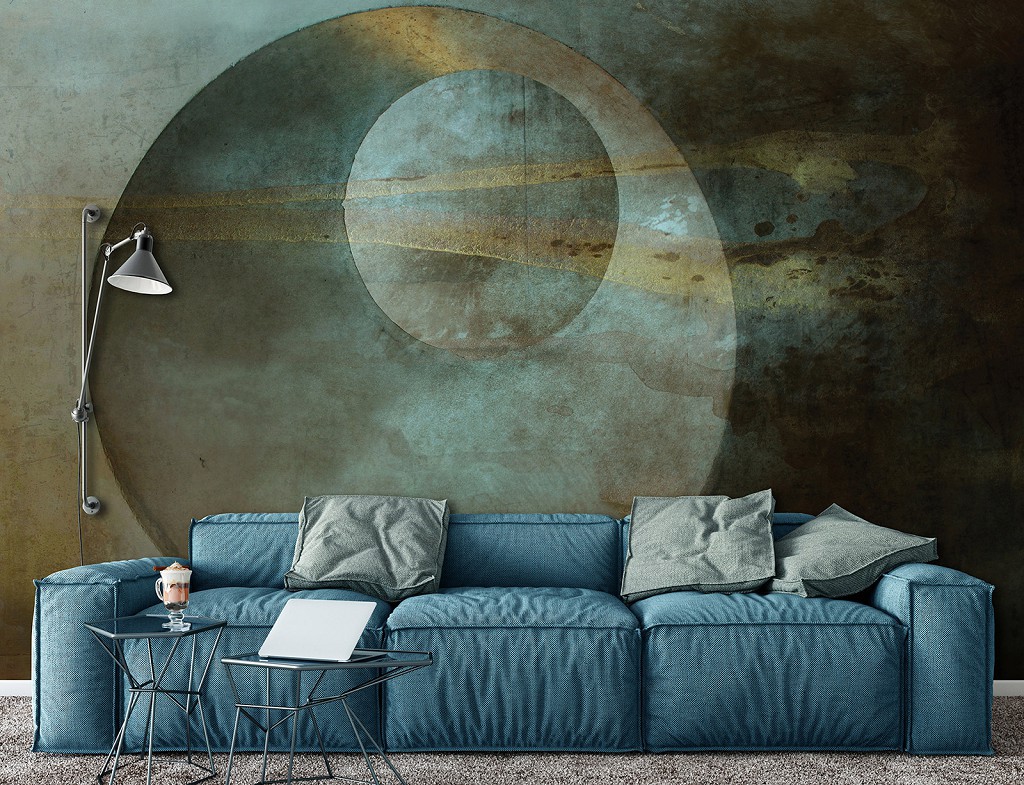 Флізелінові фотошпалери кулі 416x254 см Абстракція - Кола на іржі (13692VEXXXL)+клей