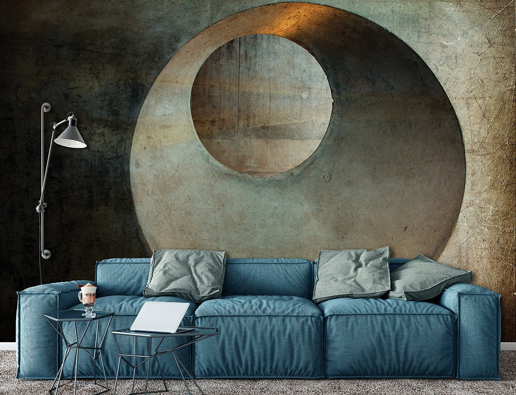 Красиві флізелінові фотошпалери на кухню 416x290 см Абстракція - Кола на стіні (13693VEXXXXL)+клей