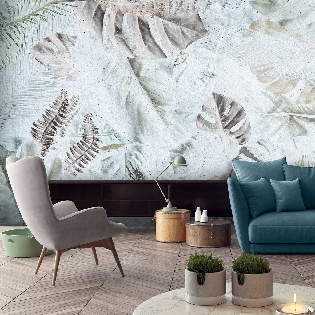 Флізелінові фотошпалери з природою Листя на старому папері (13703V)+клей