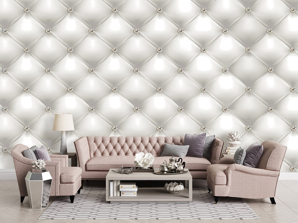 Флизелиновые фотообои Стеганая обивка со стразами (13749V)+клей