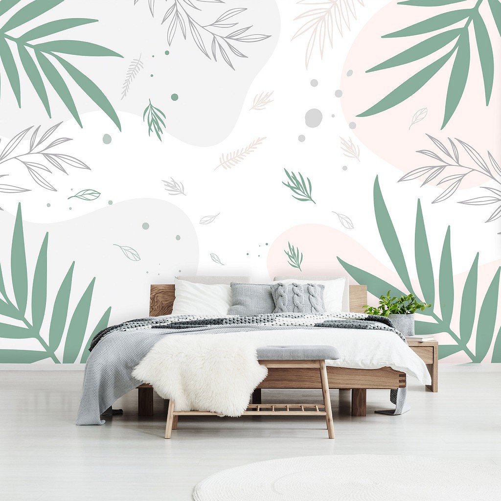 Флізелінові фотошпалери в дитячій Пастельні листи (13756V)+клей