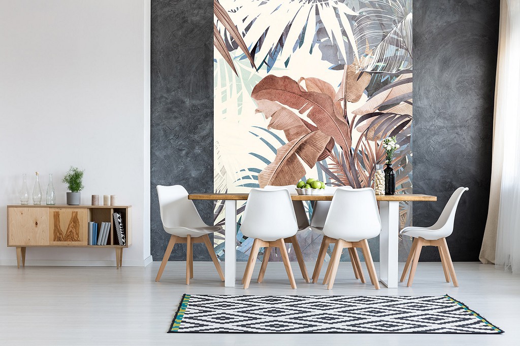 Флизелиновые фото обои с листьями на стену 184x254 см (13805V4A)+клей