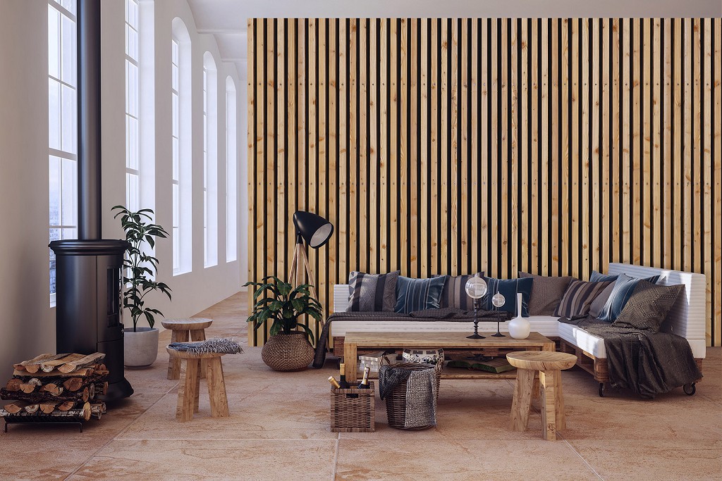 Флизелиновые фотообои геометрический узор 368 x 254 см Деревянные панели (13815V8)+клей