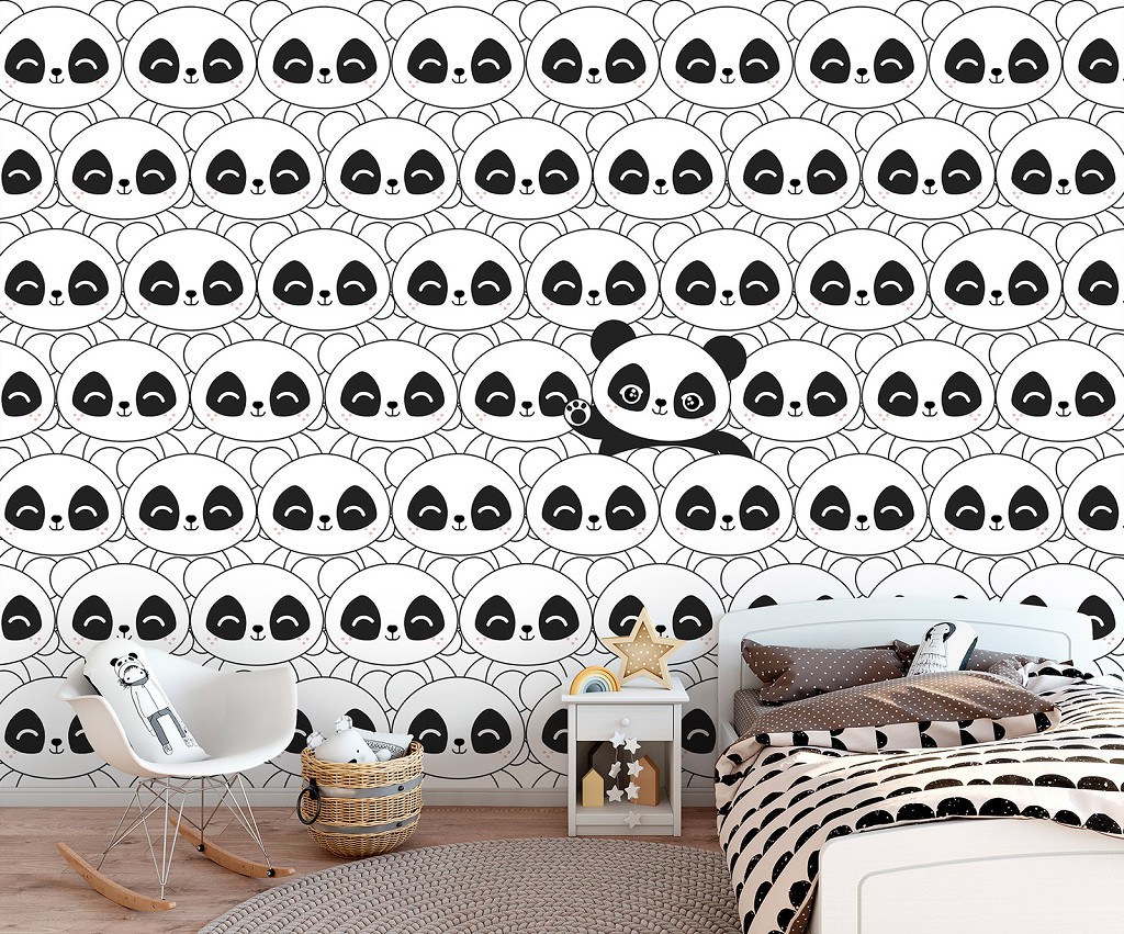 Флизелиновые фотообои в детскую комнату на стены 312 x 219 см Пандочки (13832VEXXL)+клей