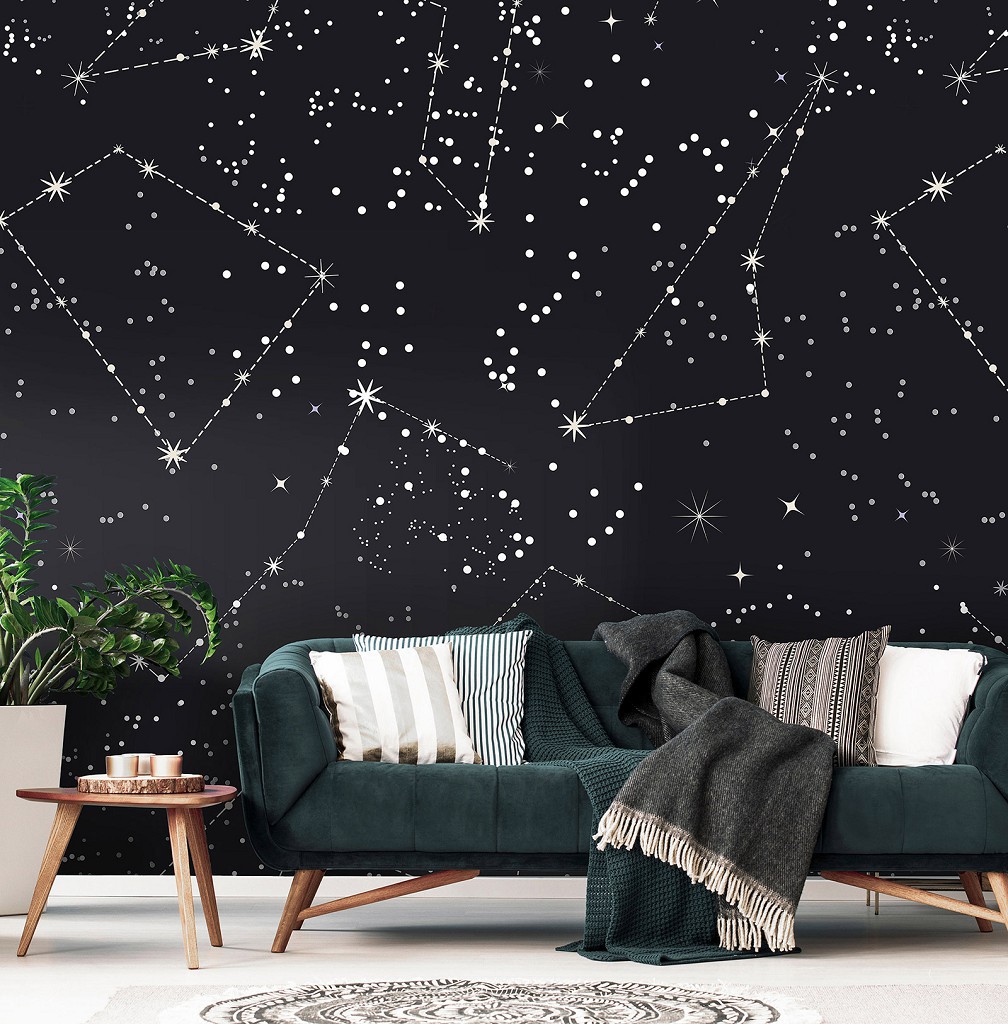 Флизелиновые фотообои в детскую девочке 312 x 219 см Космос - Созвездия (13873VEXXL)+клей