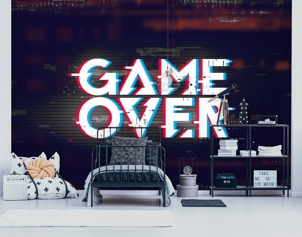 Фотошпалери флізелінові 312 x 219 см для підлітків Кінець гри(Game Over) (13876VEXXL)+клей