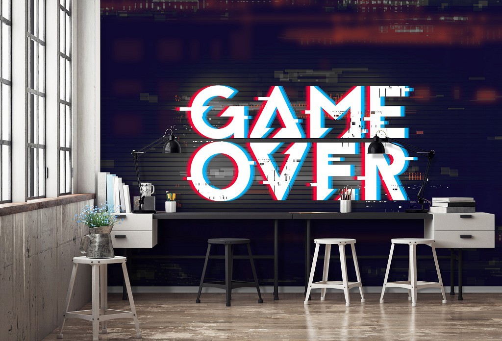 Фотообои флизелиновые 416 x 254 см для подростков Конец игры(Game Over) (13876VEXXXL)+клей