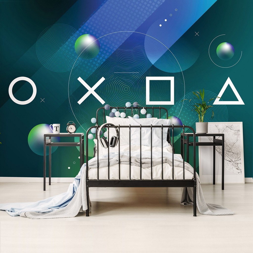 Фотошпалери флізелінові 520 x 318 см для підлітків Символи PlayStation (13877VEXXXXXL)+клей