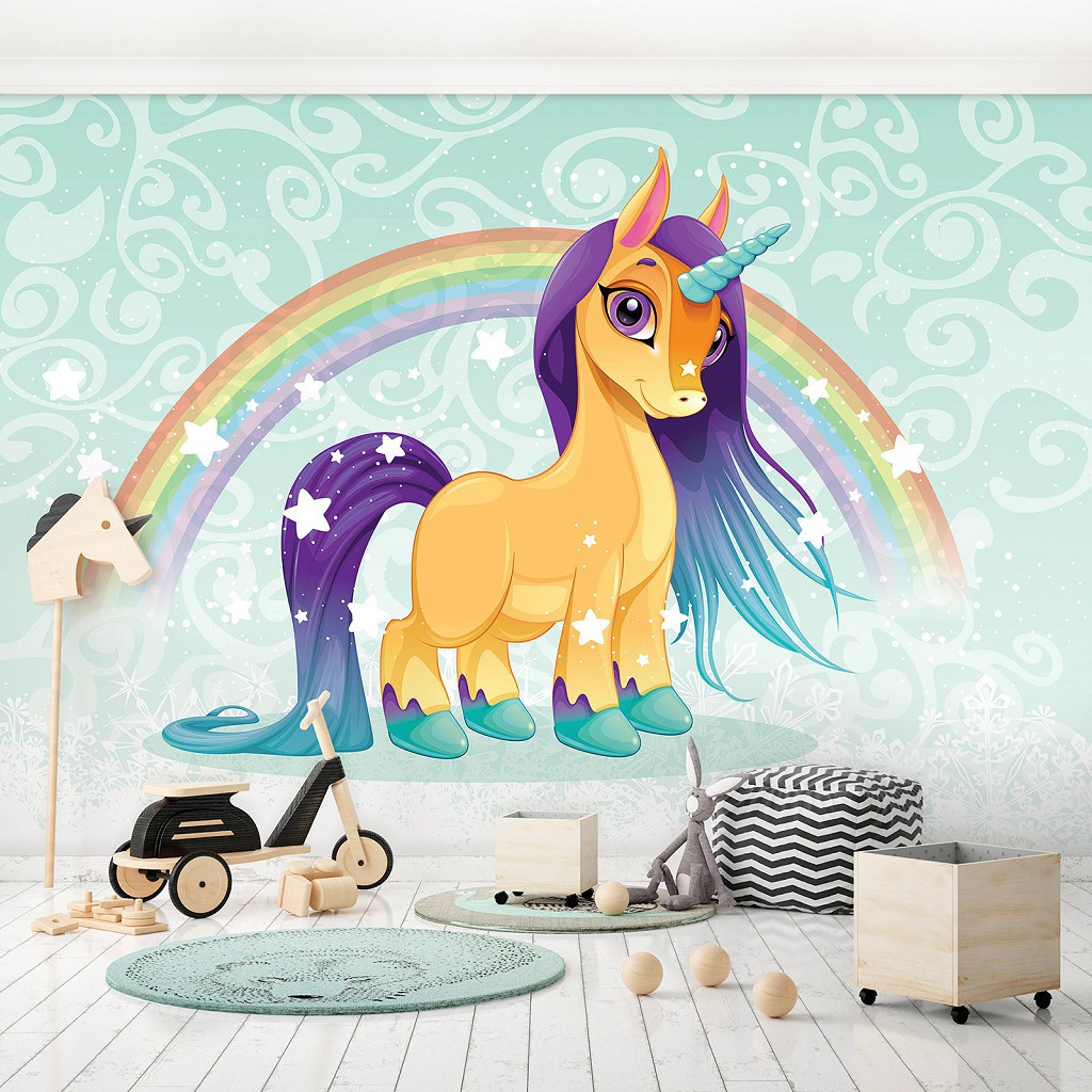 Флізелінові фотошпалери 520x318 см Дитячі - Чарівний єдиноріг (13884VEXXXXXL)+клей