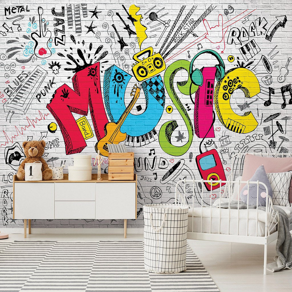 Флізелінові фотошпалери Музика Графіті (13891V)+клей