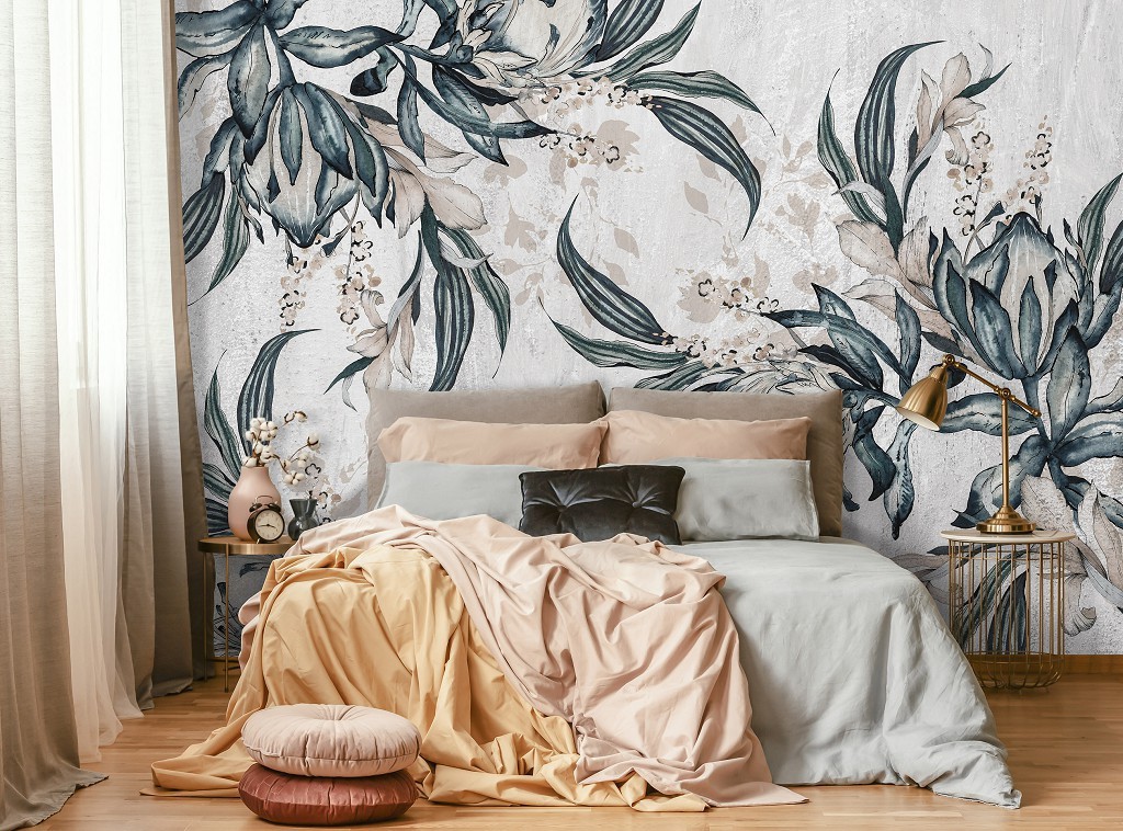 Фотообои флизелиновые 520 x 318 см Зеленые листья на светлом фоне (13925VEXXXXXL)+клей