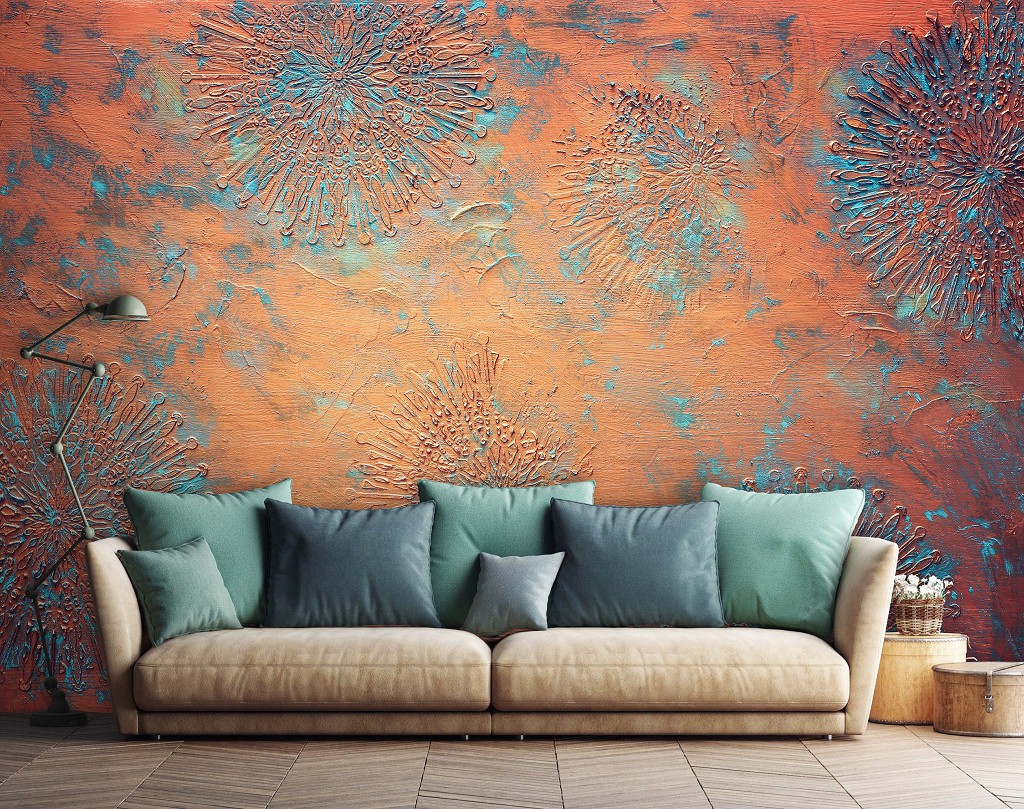 Флізелінові фотошпалери в стилі лофт 416x254 см Мідна структура (13961VEXXXL) +клей