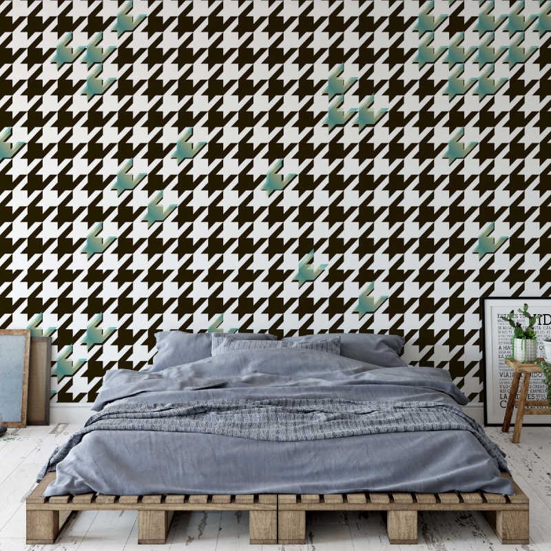 Флизелиновые фотообои в зал фото 254x184 см Абстрактное искусство геометрия черных острых углов (1427V4) +клей