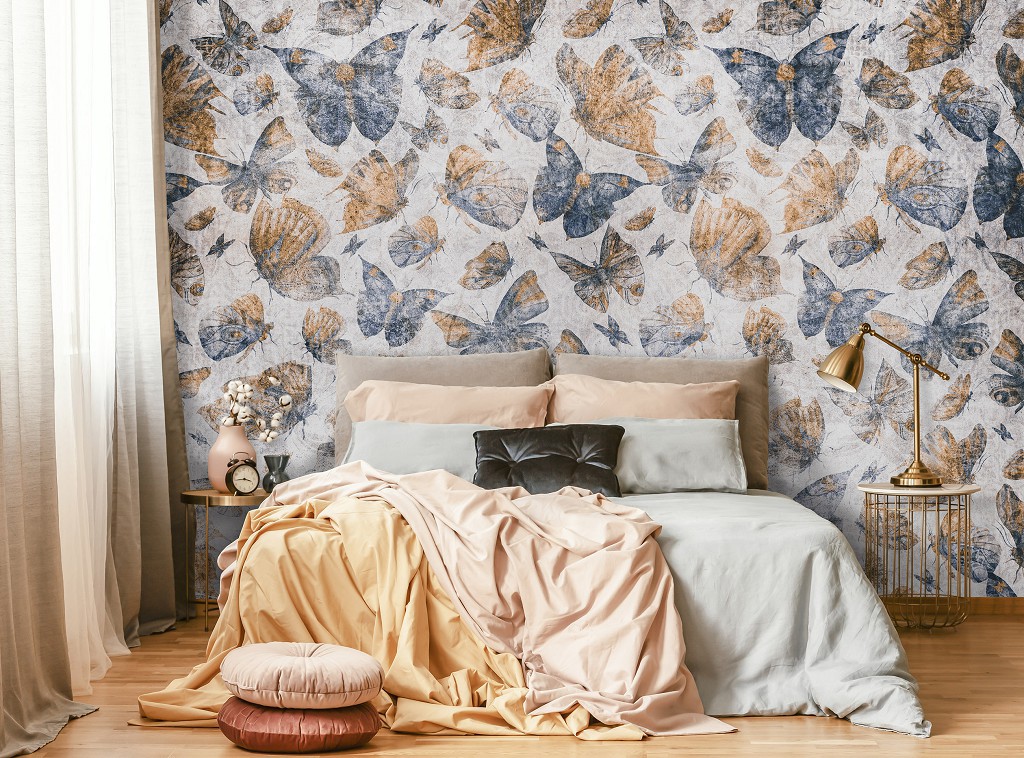 Флізелінові фотошпалери 416x254 см Метелики в стилі ретро (14291VEXXXL)+клей