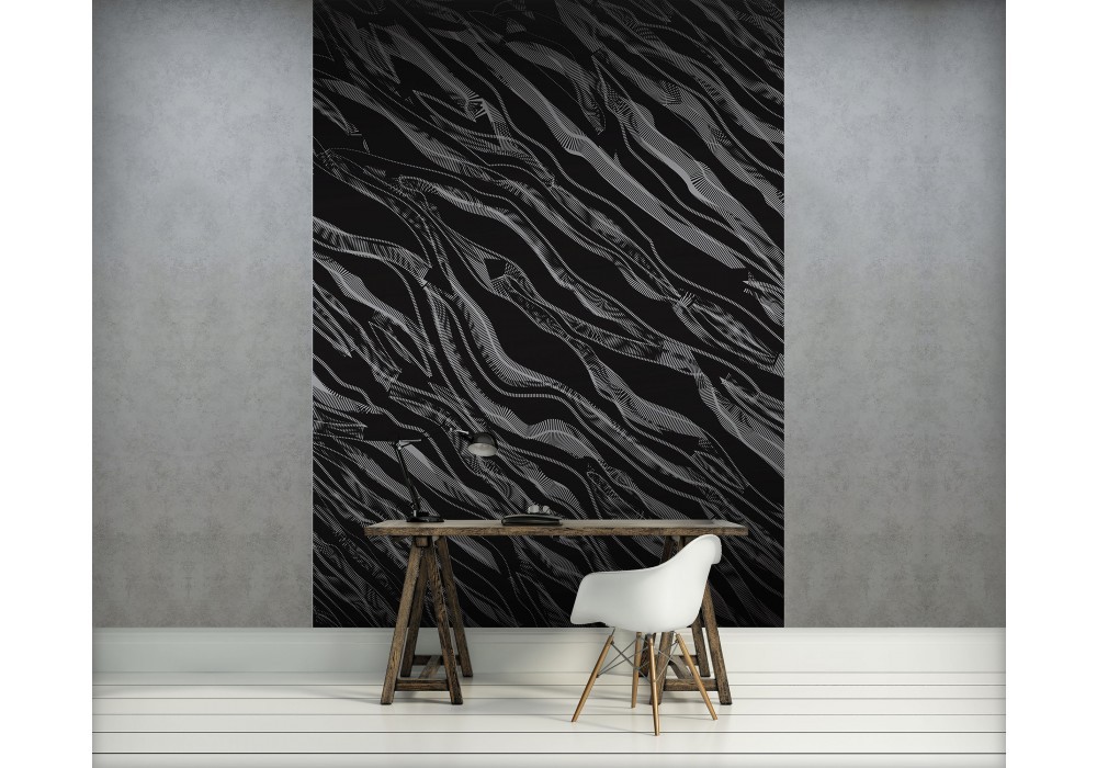 Флизелиновые фотообои в зале дизайн 206x275 см Черно-серое абстрактное искусство (1429VEA)+клей