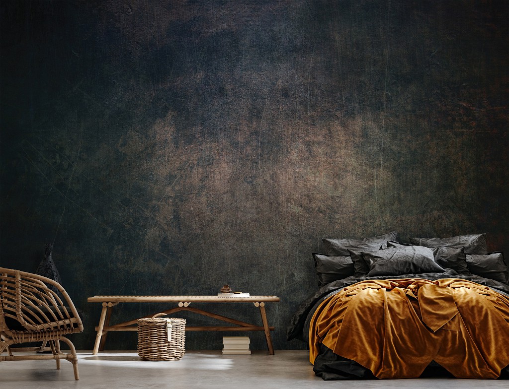 Флизелиновые фотообои 254x184 см Имитация черной бетонной стены (14590V4)+клей