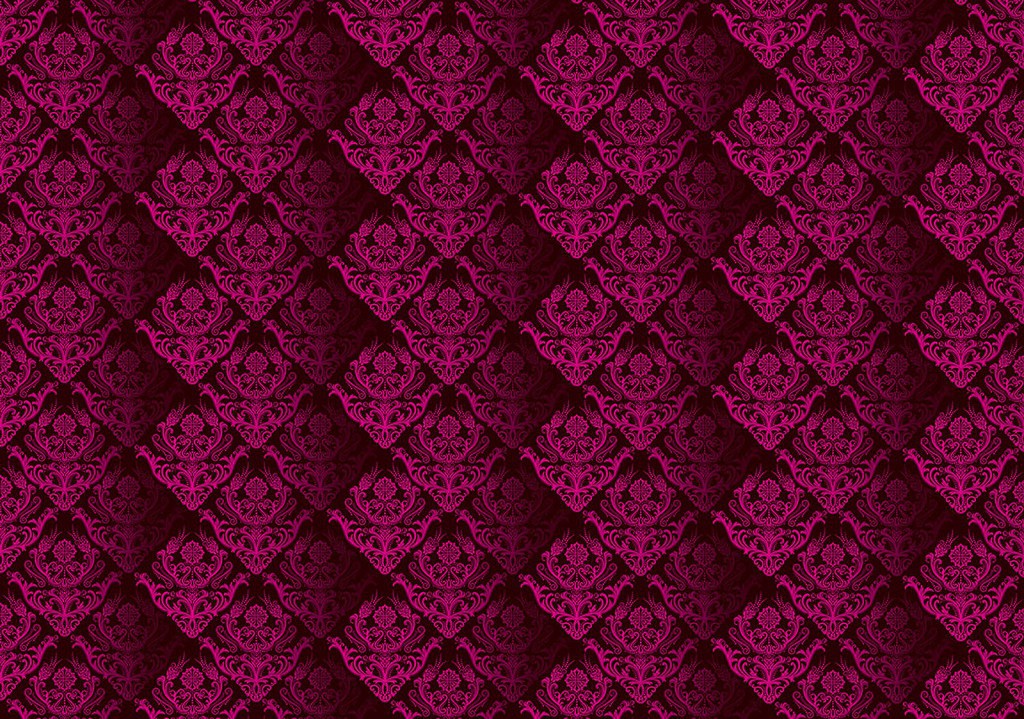 Флизелиновые фотообои в спальню 416x254 см Повторяющийся розовый узор на черном фоне (1460VEXXXL)+клей