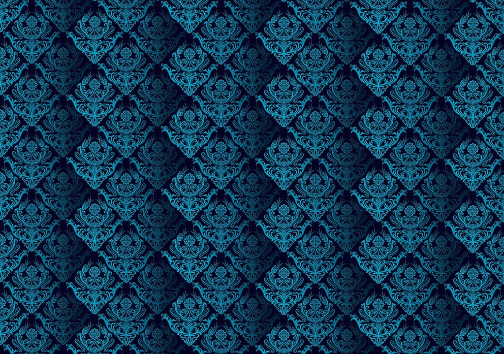 Популярные флизелиновые фотообои 416x254 см Повторяющийся синий узор на темном фоне (1461VEXXXL)+клей