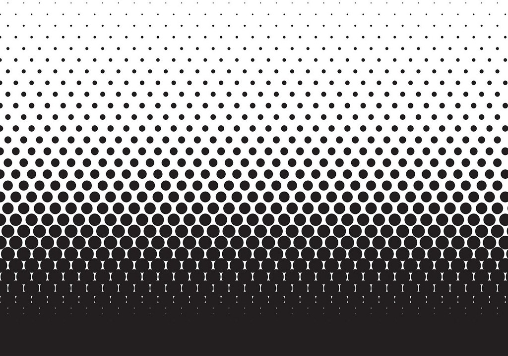 Красиві флізелінові фотошпалери на кухню 312x219 см Чорні кола на білому тлі (1486VEXXL)+клей