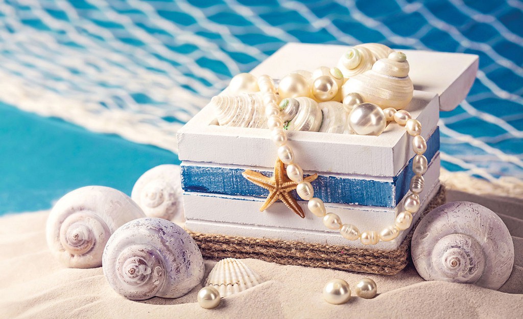 Флизелиновые 3Д фотообои на стену 416x254 см Шкатулка с морскими сокровищами (1638VEXXXL)+клей